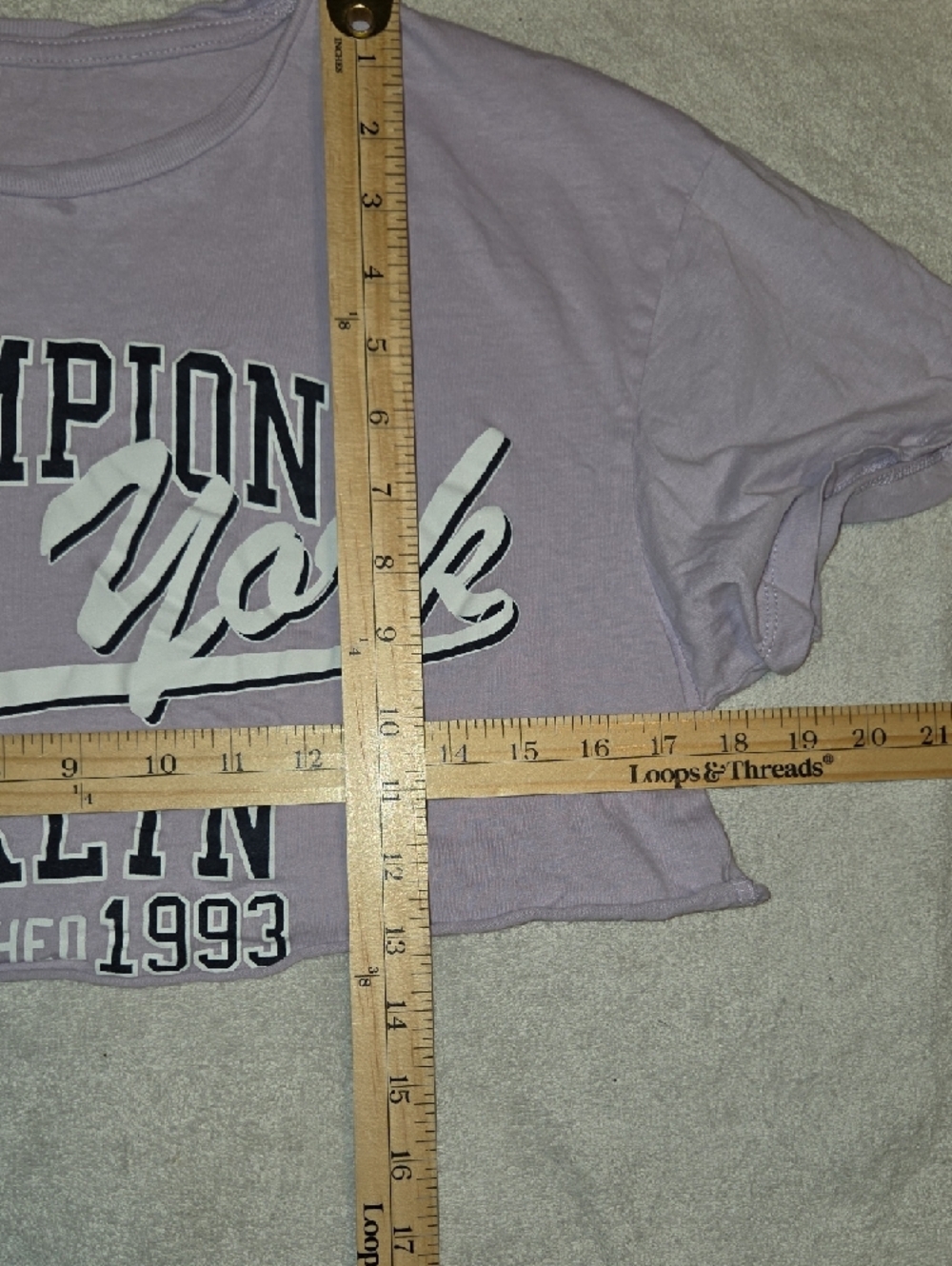 Lot Of 2 Crop Tops,Green Boston Graphic And New York Tee - Picture 6 of 8